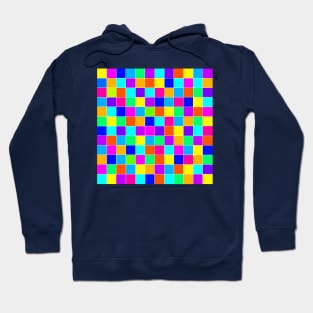 Random Colorful Squares With White Lines Hoodie